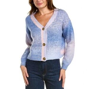 RAGA Alicia cardigan cropped sweater blue size medium